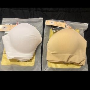 Wireless Shaping Bras - Black, White(2), and Cream